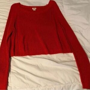 Mossimo Supply Co. Vibrant Red Crew Neck Sweater